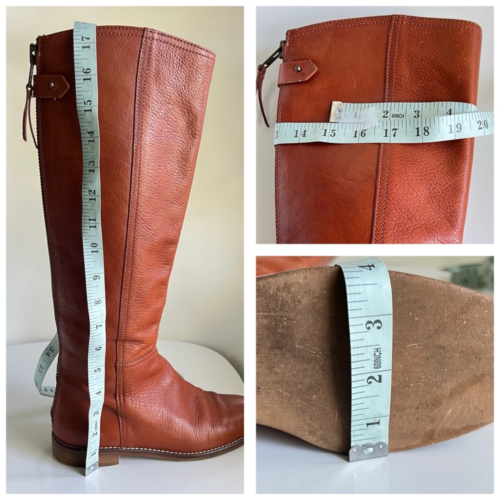 Madewell Sidney Chestnut Brown Knee High Back Zip Tall Riding Boots Size 8 - Picture 15 of 16
